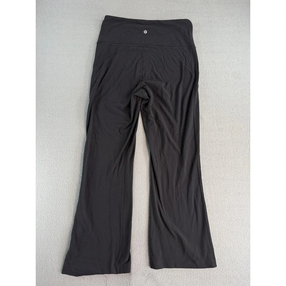 Lululemon Pants Womens 10 Black High Rise Flare Yoga Athletic Stretch LW5FC